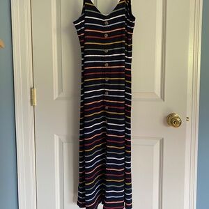 Loft navy striped dress